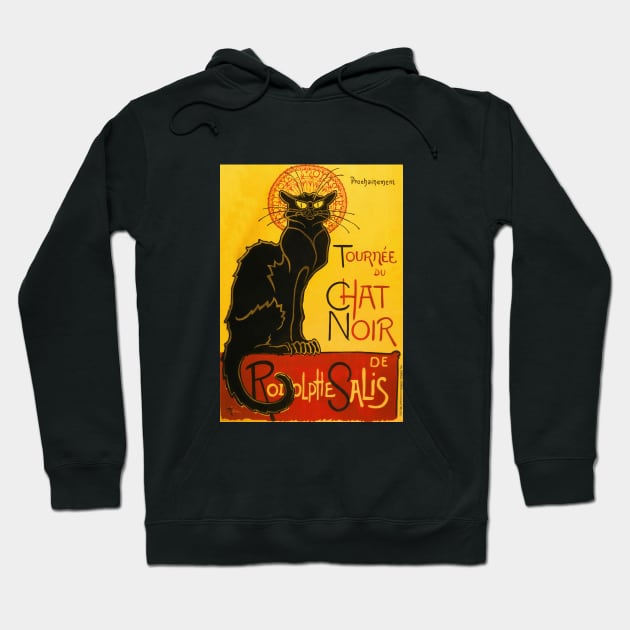 Le Chat Noir The Black Cat Art Nouveau Vintage Hoodie by fineartgallery